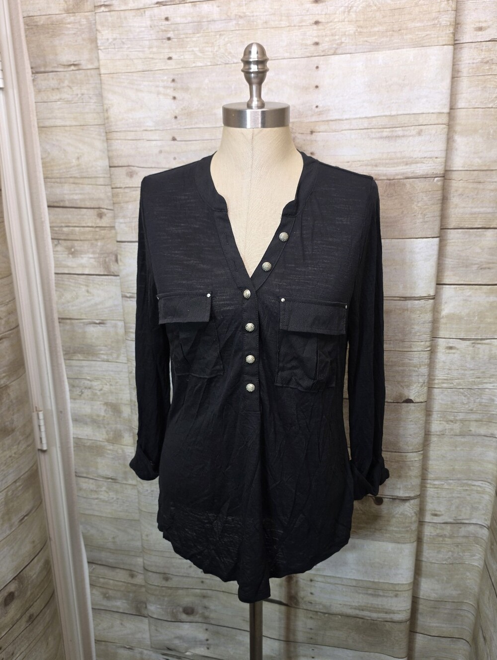 White House Black Market Black Top with Brand Label